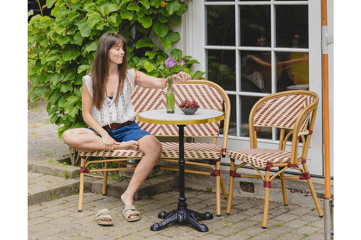 Claudine fransk flet cafébænk 108 cm - Billede 4