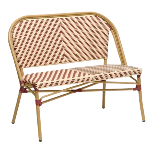 Claudine fransk flet cafébænk 108 cm