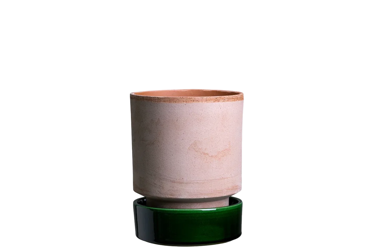 Hoff raw rosa set med smaragdgrøn underskål Ø14 / Ø18 / Ø21 cm - Billede 4