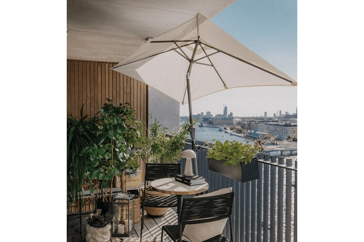 Frida rektangulær parasol med hejs og knæk 140 x 220 cm - Billede 3