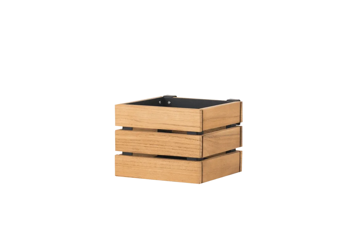 Mille teak plantekasse til gitter 17 x 17 cm