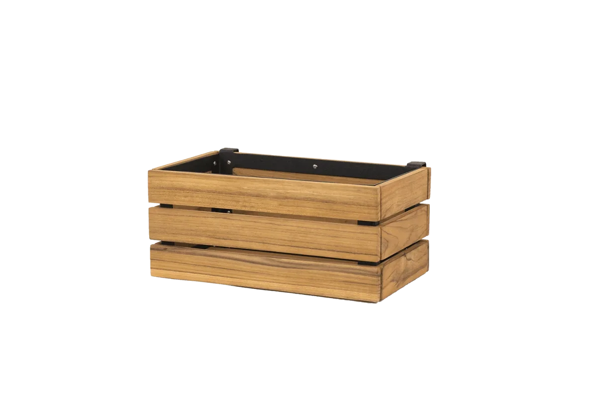 Mille teak plantekasse til gitter 30 x 17 cm