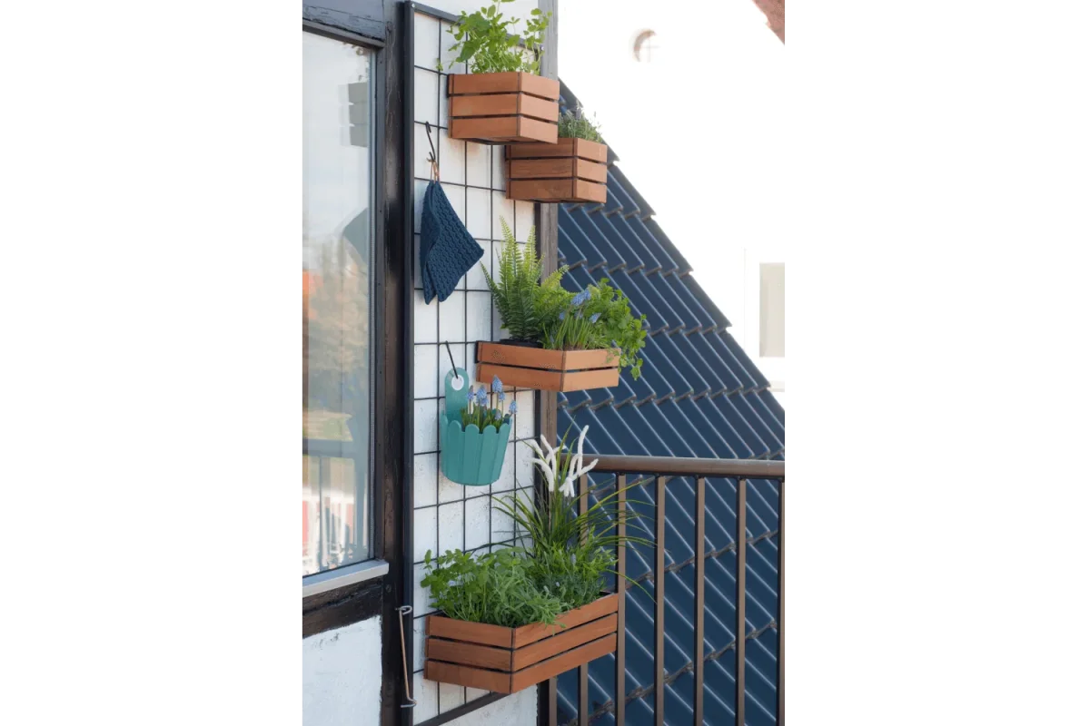 Mille teak plantekasse til gitter 30 x 17 cm - Billede 3