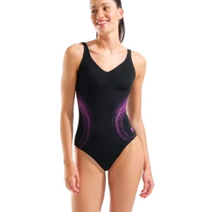 Arena Shimmering Badedragt – Sort/Violet