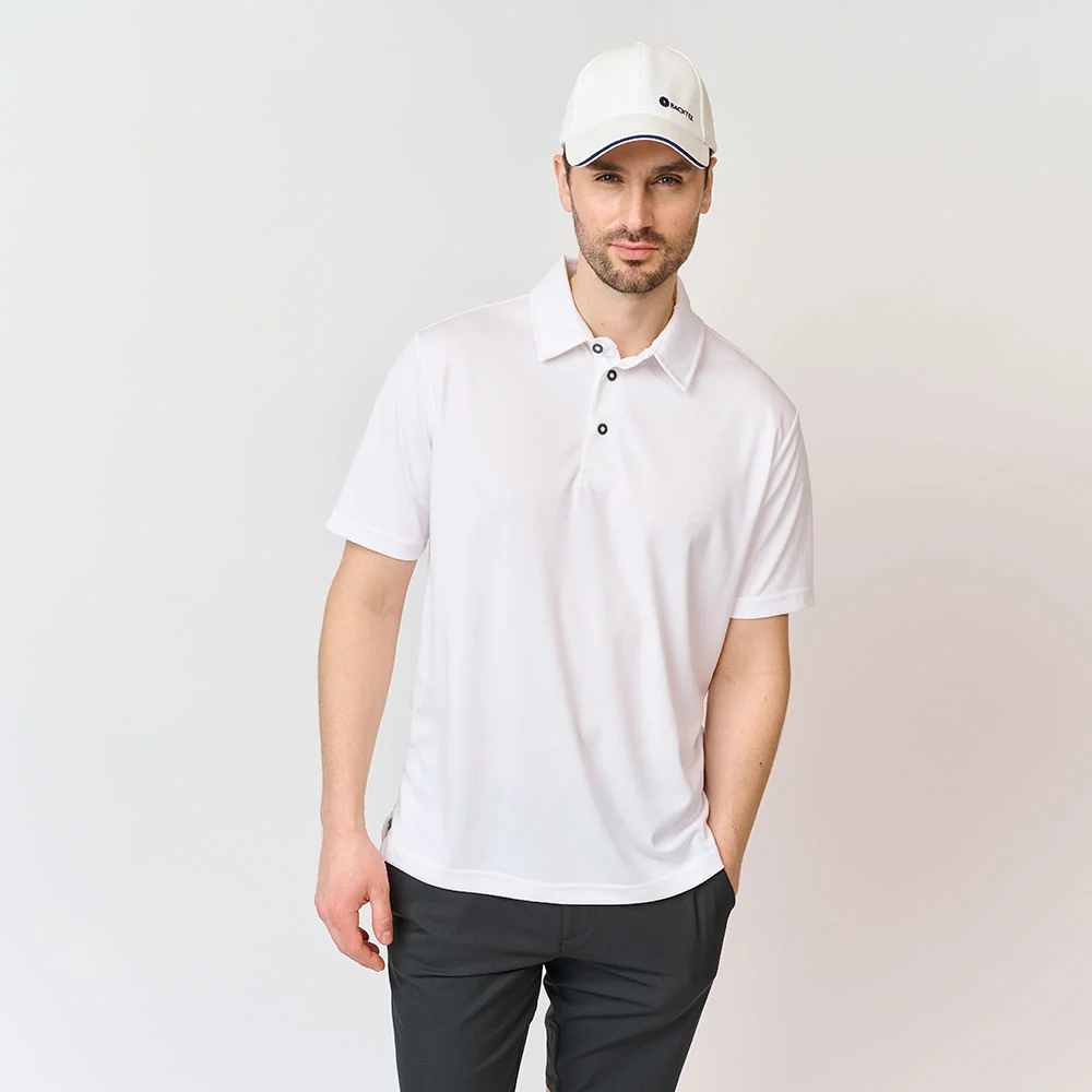 Herre Performance Polo, Hvid - Billede 2
