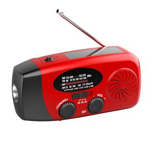 Nødradio FM – Solcelle, håndsving, powerbank 2000 mah