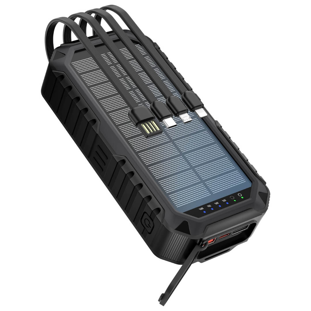 Powerbank – 20.000 mAh – Håndsving – Solcelle - Billede 5