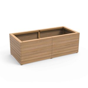 Hævet seng i teak