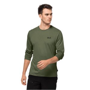 Trøje til herre – Jack Wolfskin Sky Thermal LS T M – Grøn